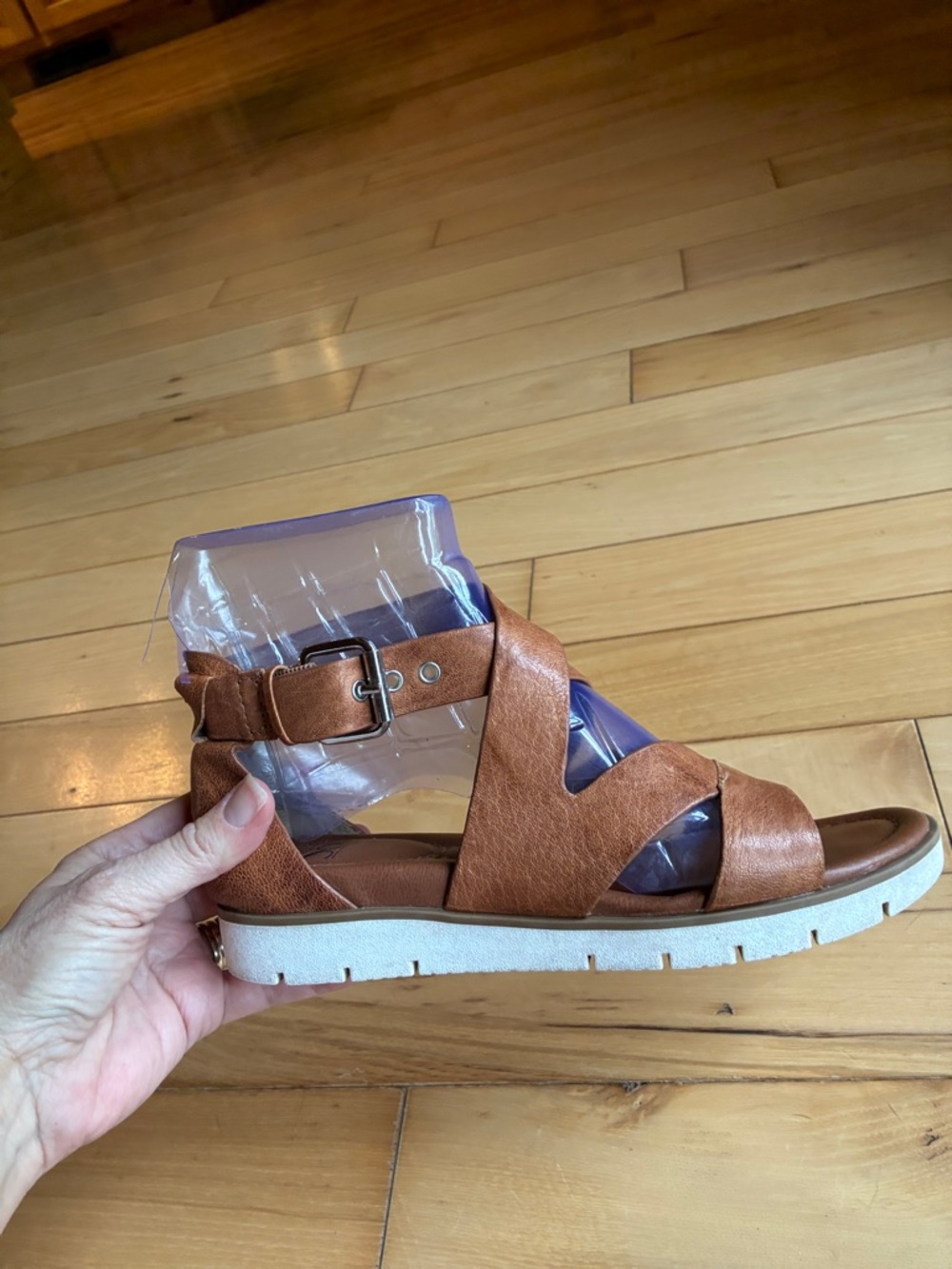 Leather sofft gladiator style sandals.